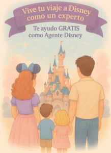 Familia feliz reserva viaje disneyland paris con agente disney