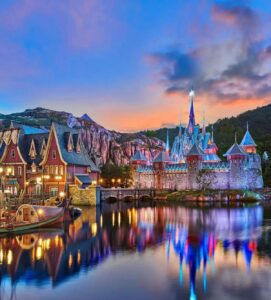 castillo elsa frozen disneyland paris