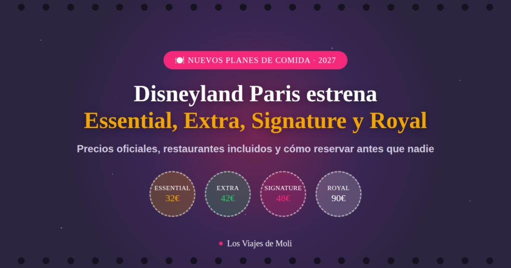 nuevos planes de comida disneyland paris 2027