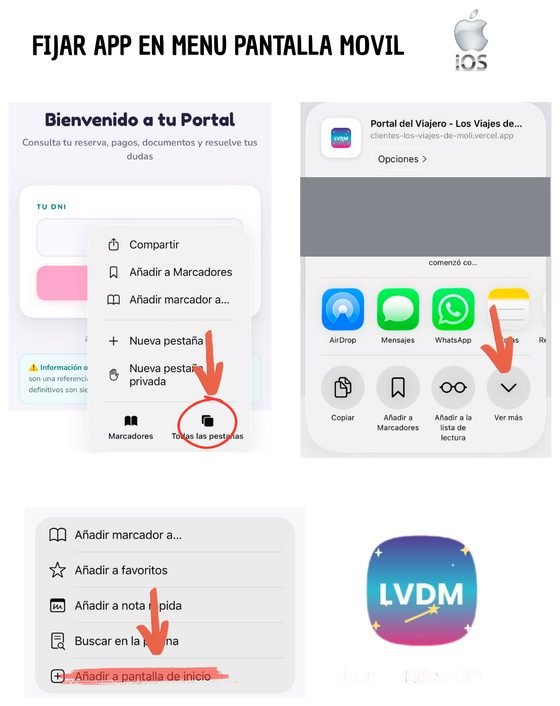 Cómo fijar la App de Los Viajes de Moli en la pantalla de inicio en iPhone